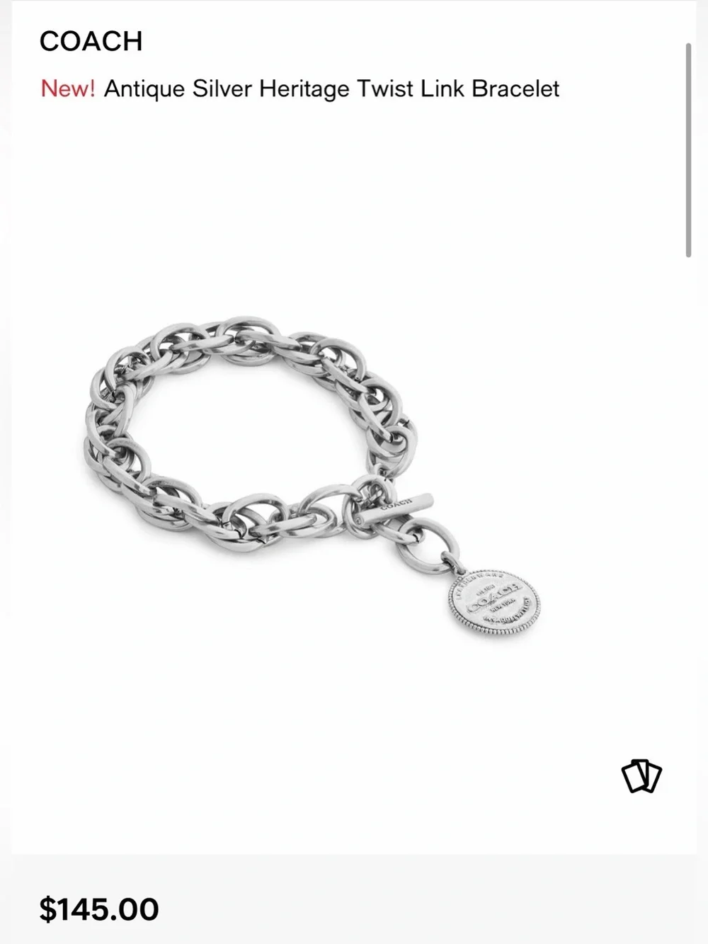 Coach silver Bracelet 🩶